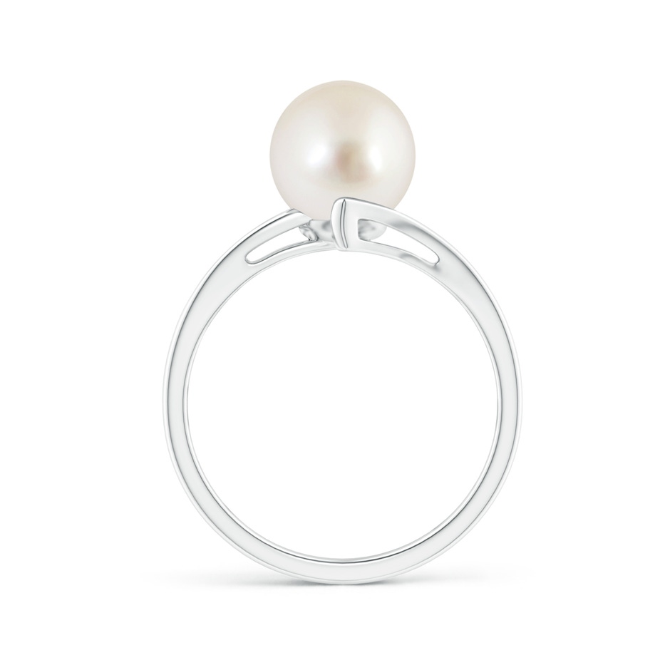 8mm AAAA Solitaire South Sea Pearl Bypass Split Shank Ring in P950 Platinum side 1
