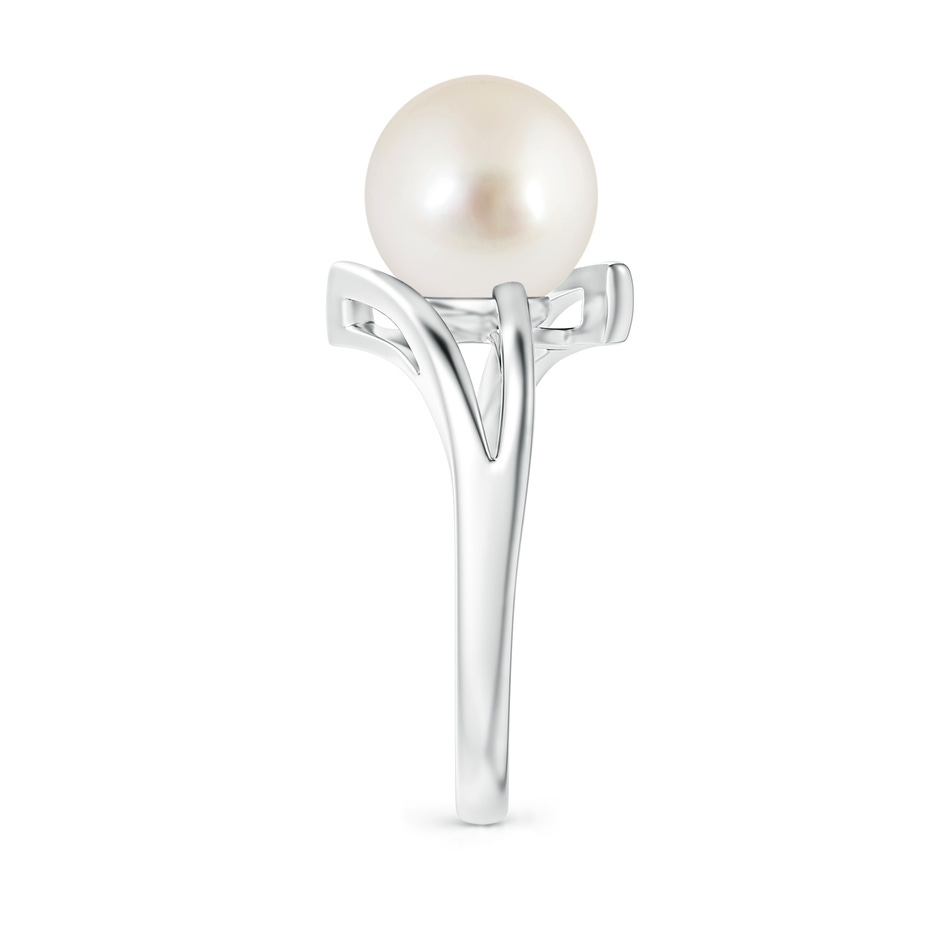 9mm AAAA Solitaire South Sea Pearl Bypass Split Shank Ring in P950 Platinum side 2