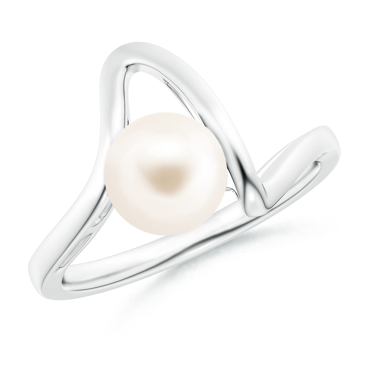 Freshwater Pearl Wave Shank Ring Angara