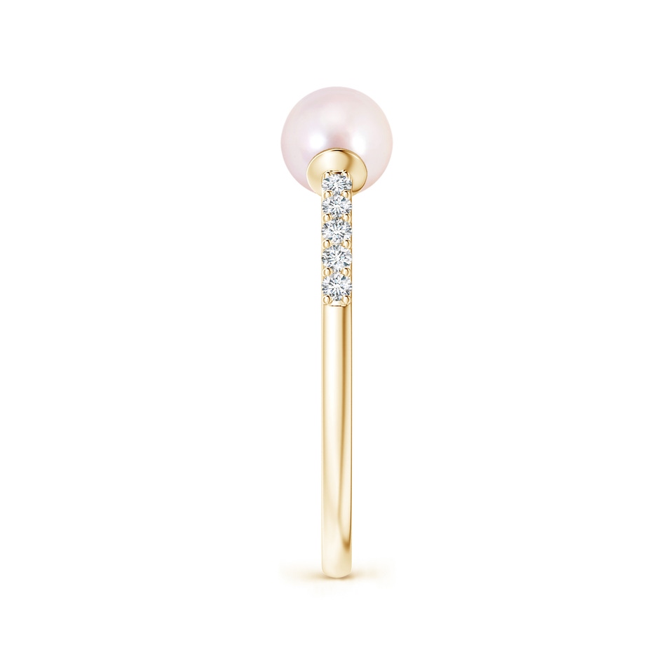 5mm AAAA Two Stone Japanese Akoya Pearl Open Stackable Ring in Yellow Gold side 2