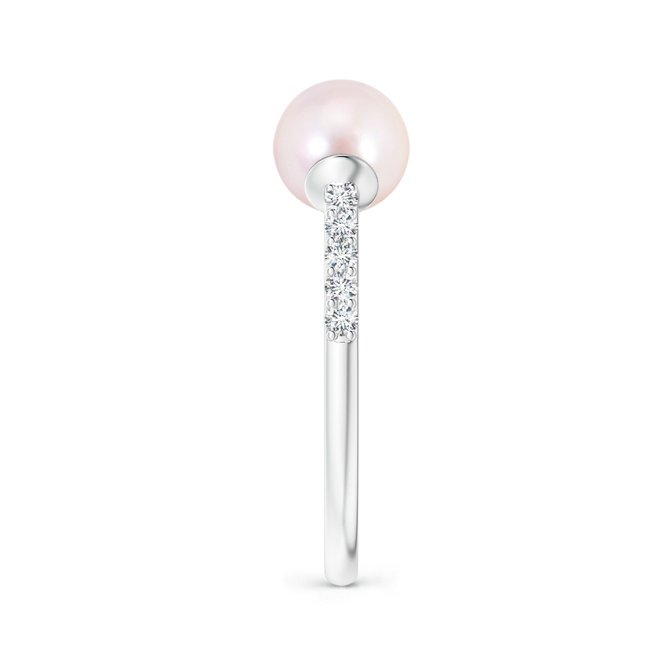 6mm AAAA Two Stone Japanese Akoya Pearl Open Stackable Ring in White Gold side 2