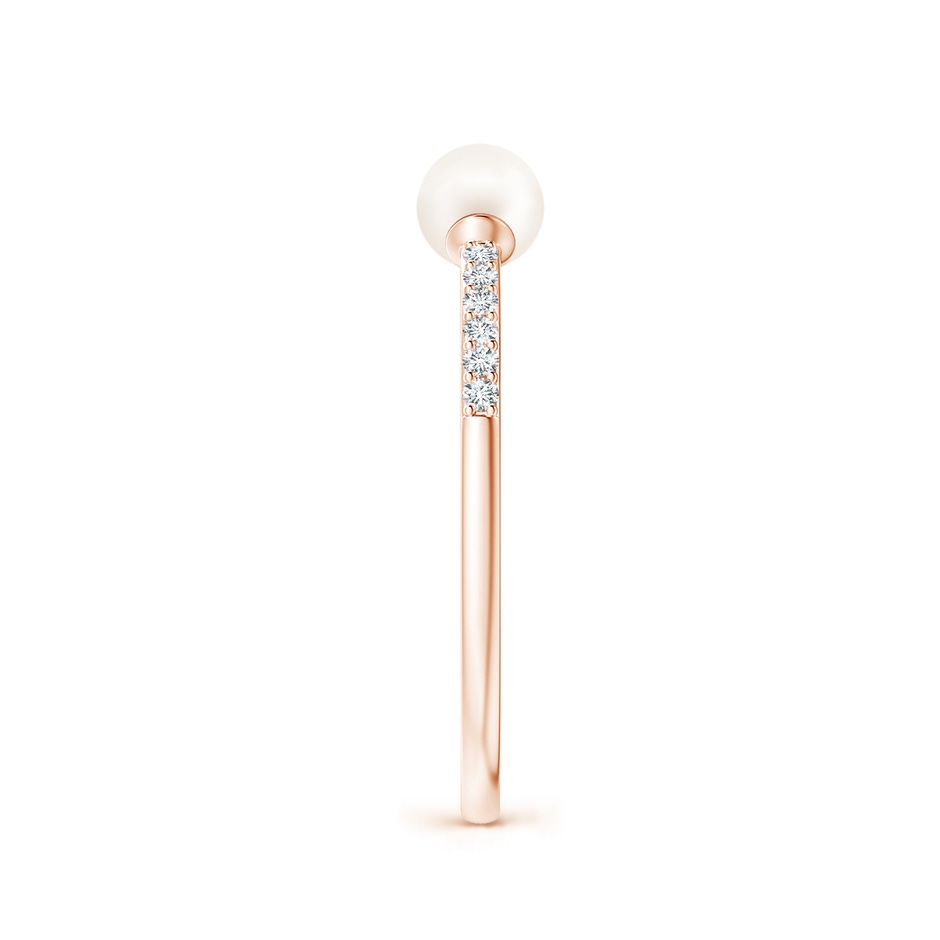 4mm AA Two Stone Freshwater Pearl Open Stackable Ring in Rose Gold side 2