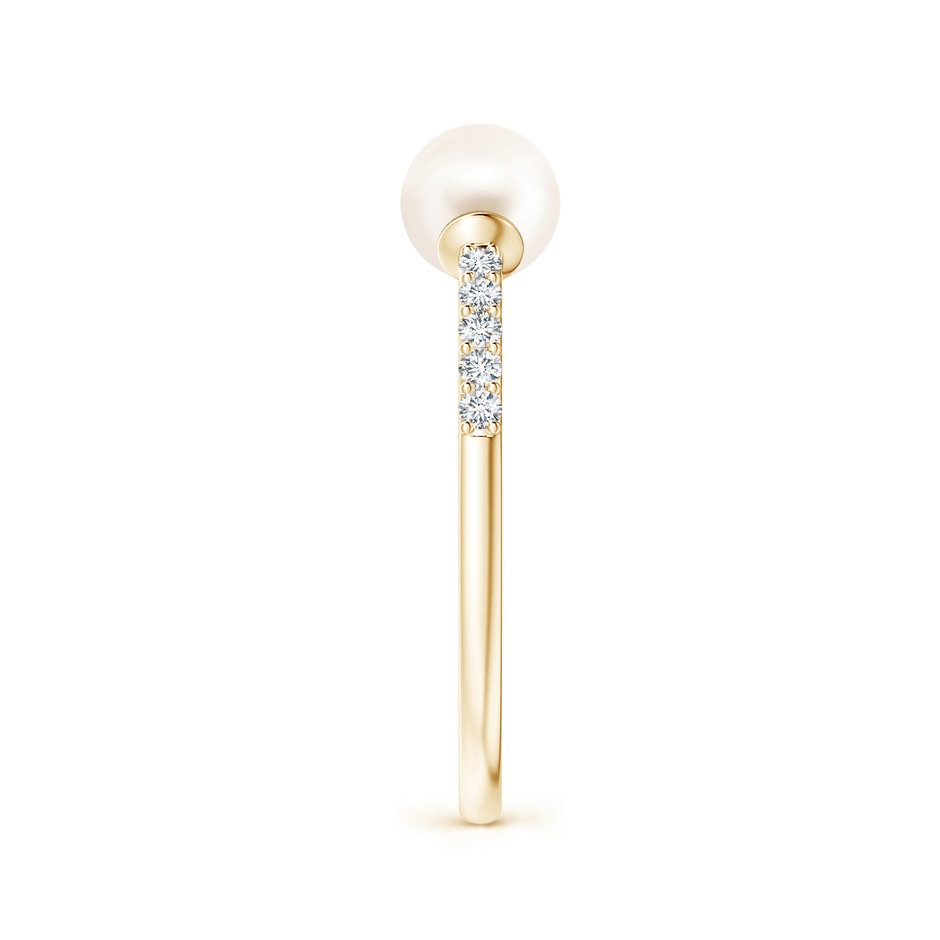 5mm AAA Two Stone Freshwater Pearl Open Stackable Ring in Yellow Gold side 2