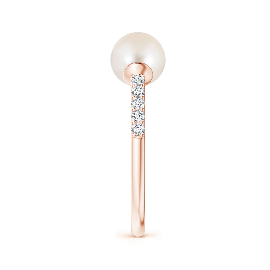 6mm AAAA Two Stone Freshwater Pearl Open Stackable Ring in Rose Gold side 2