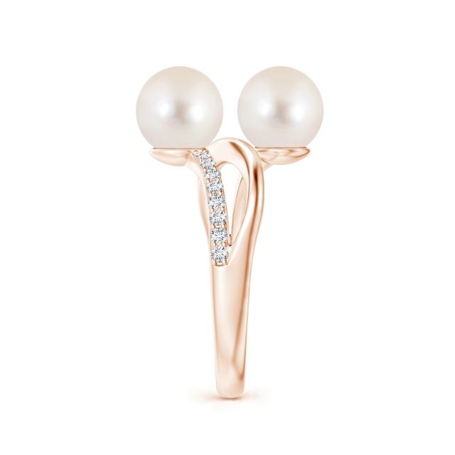 Crossover Design Cultured Freshwater Pearl Ring 6