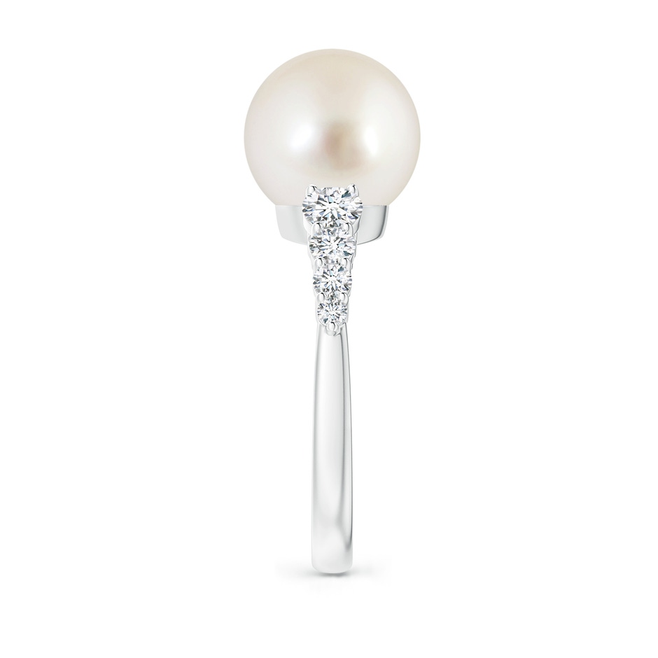 10mm AAAA South Sea Pearl Ring with Graduated Diamonds in P950 Platinum side 2