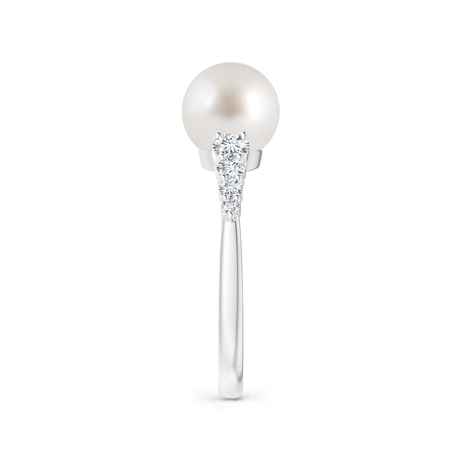 8mm AAA South Sea Pearl Ring with Graduated Diamonds in P950 Platinum side 2