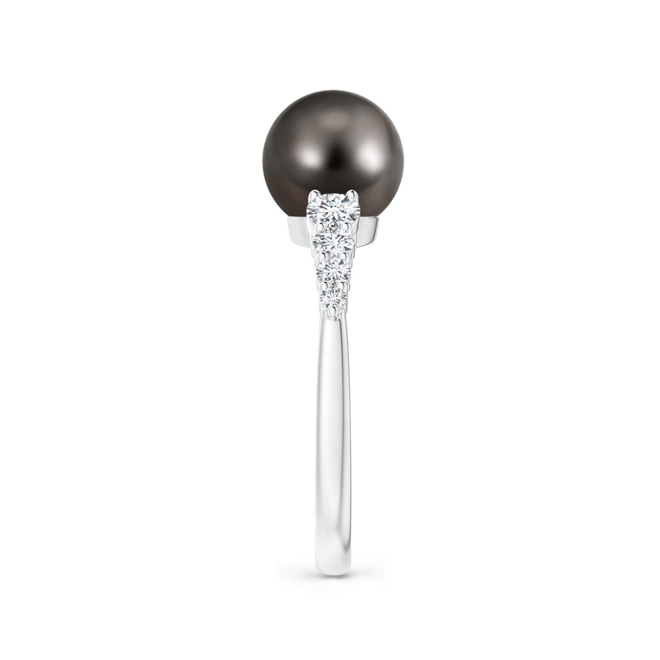 8mm AAA Tahitian Pearl Ring with Graduated Diamonds in P950 Platinum side 2