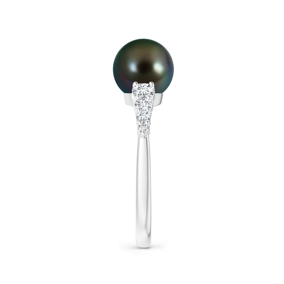 8mm AAAA Tahitian Pearl Ring with Graduated Diamonds in P950 Platinum side 2