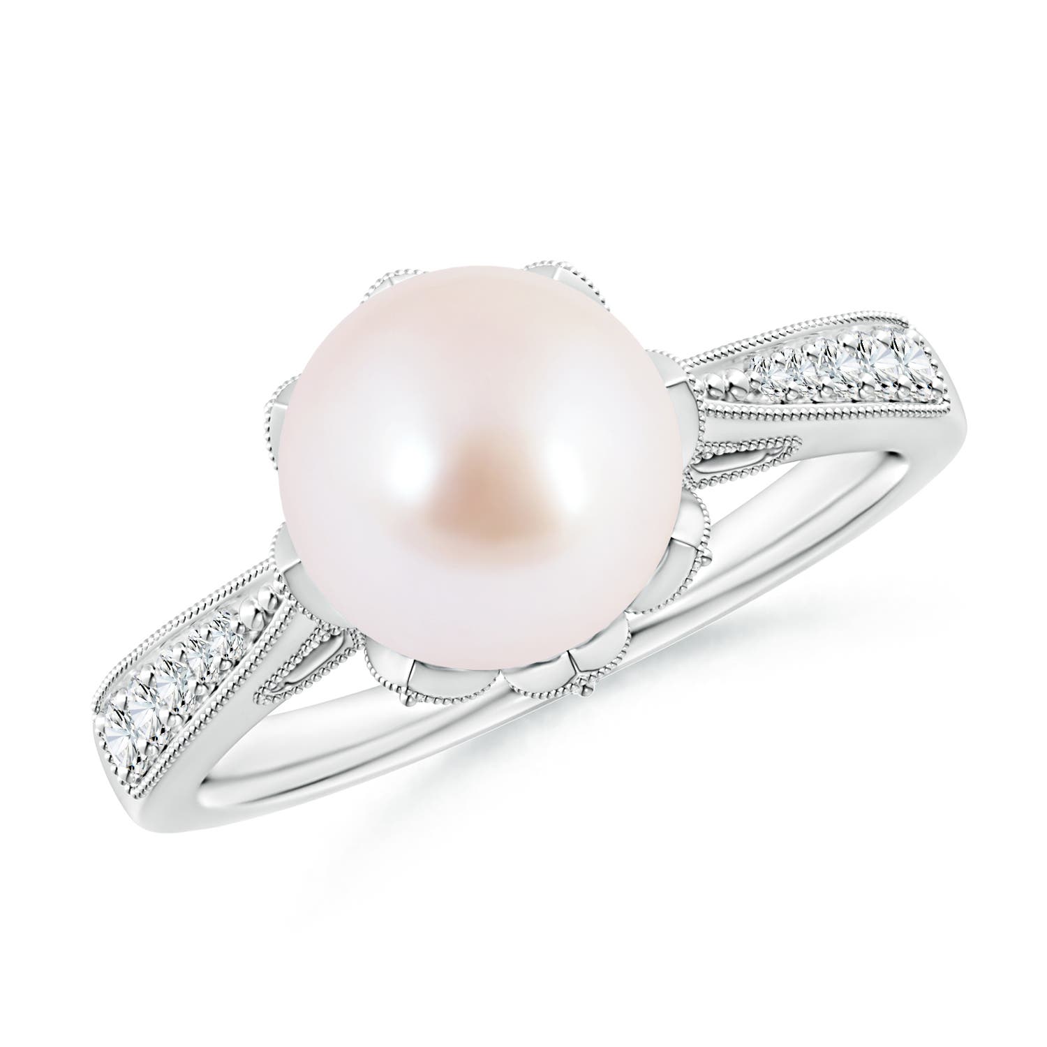 Vintage Style Japanese Akoya Pearl Ring