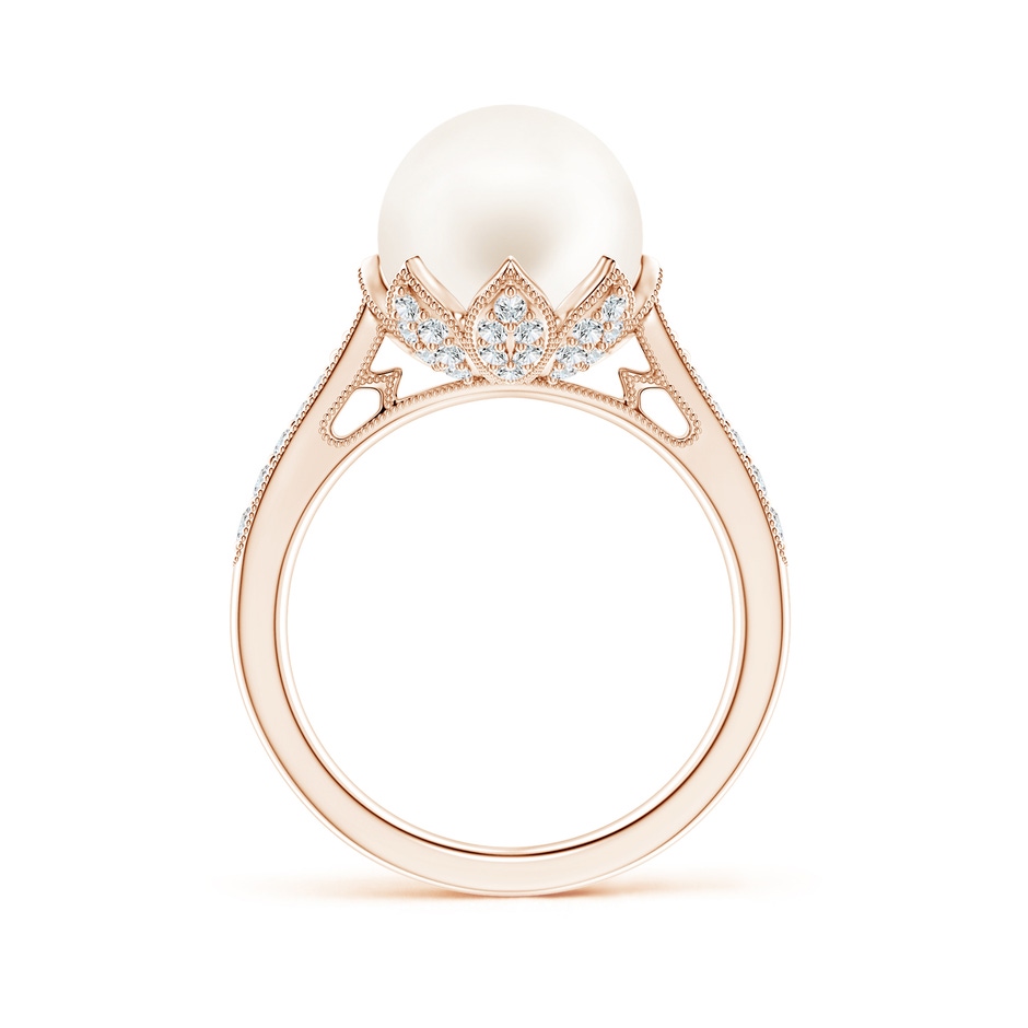10mm AA Vintage Style Freshwater Pearl Ring in Rose Gold side 199