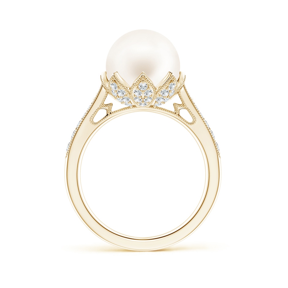 10mm AA Vintage Style Freshwater Pearl Ring in Yellow Gold side 199