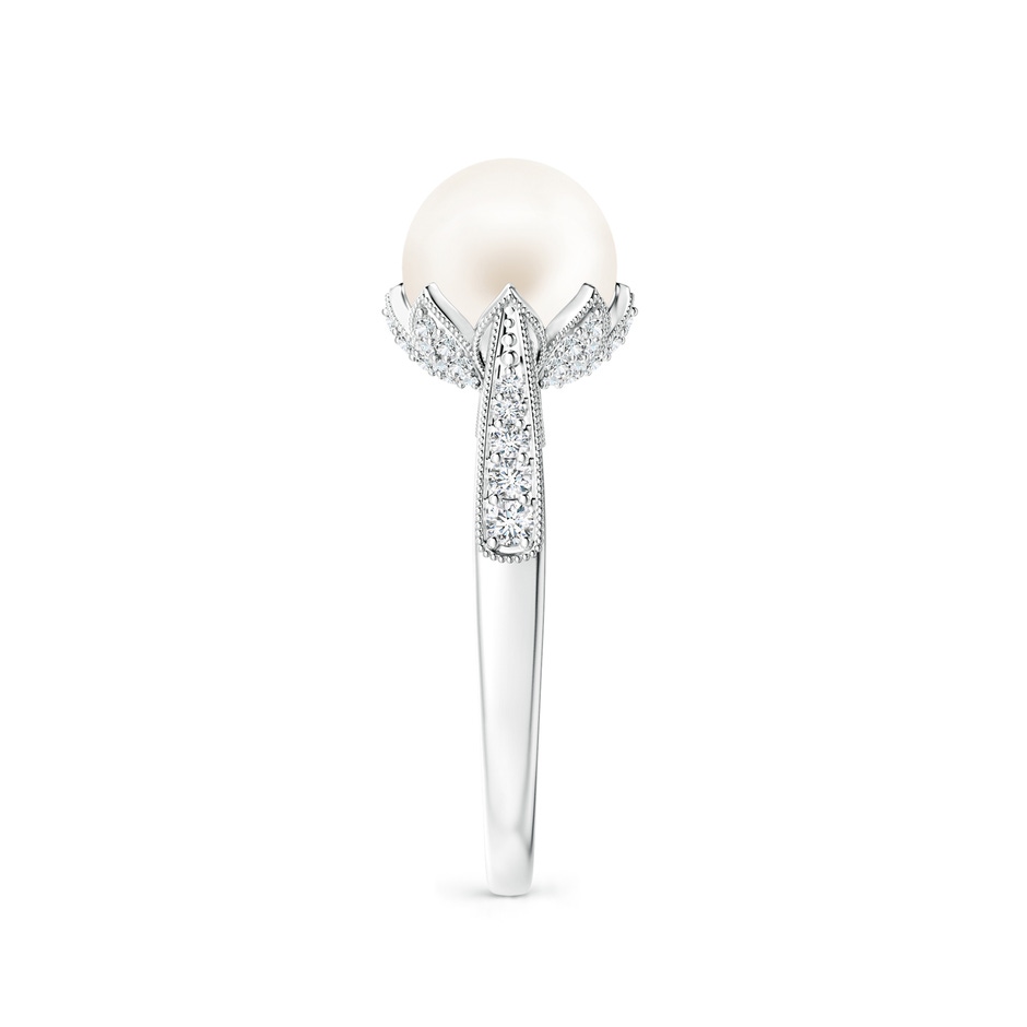 8mm AA Vintage Style Freshwater Pearl Ring in P950 Platinum side 299