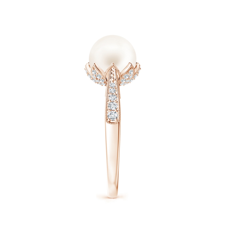 8mm AA Vintage Style Freshwater Pearl Ring in Rose Gold side 299
