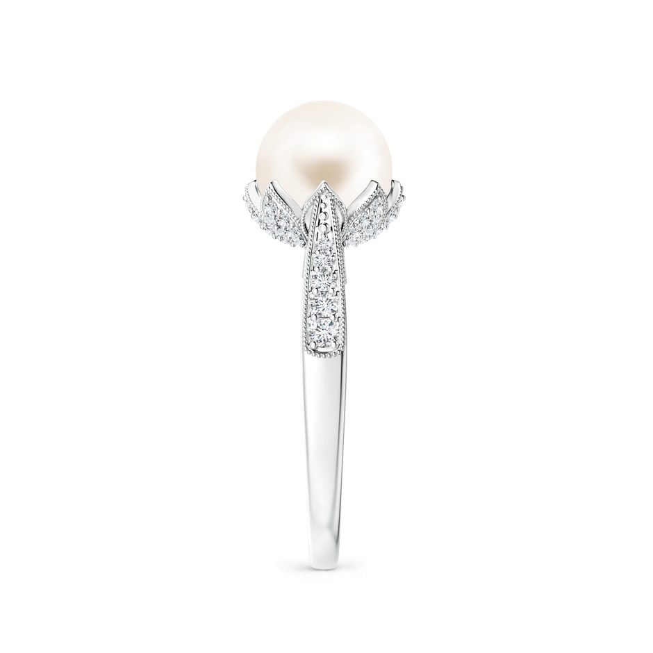 8mm AAA Vintage Style Freshwater Pearl Ring in P950 Platinum side 299