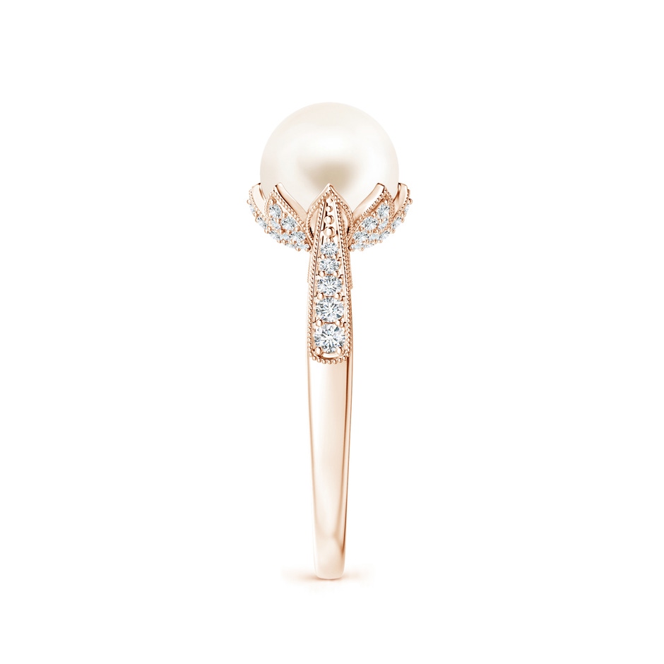8mm AAA Vintage Style Freshwater Pearl Ring in Rose Gold side 299