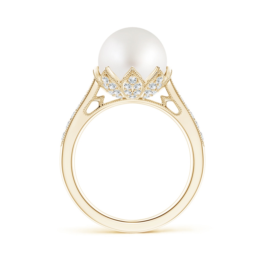 10mm AA Vintage Style South Sea Pearl Ring in Yellow Gold side 199