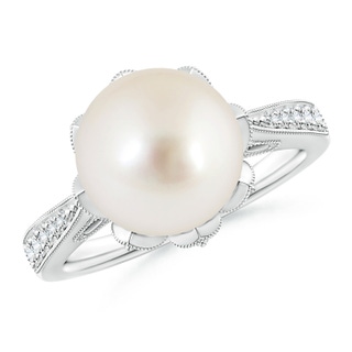 10mm AAAA Vintage Style South Sea Pearl Ring in P950 Platinum