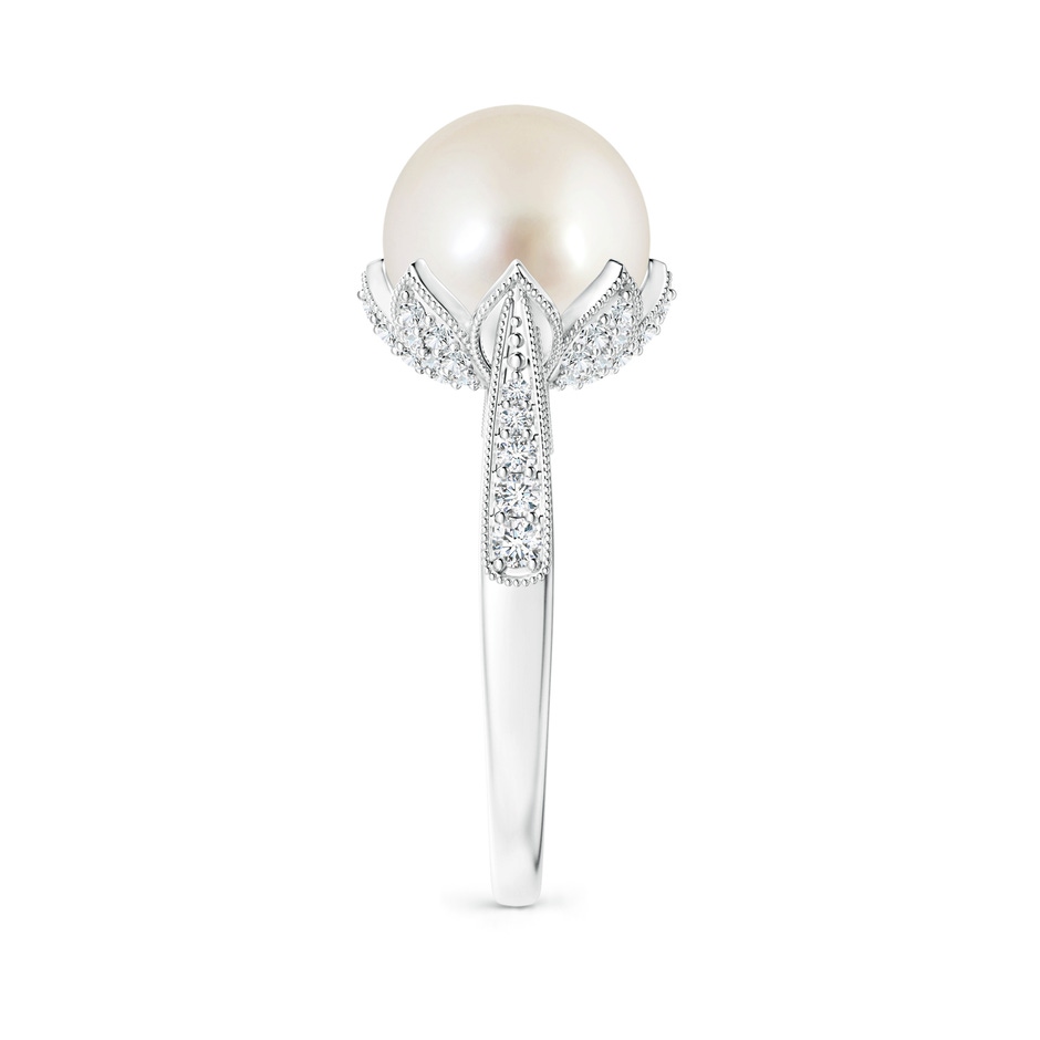 10mm AAAA Vintage Style South Sea Pearl Ring in P950 Platinum side 299