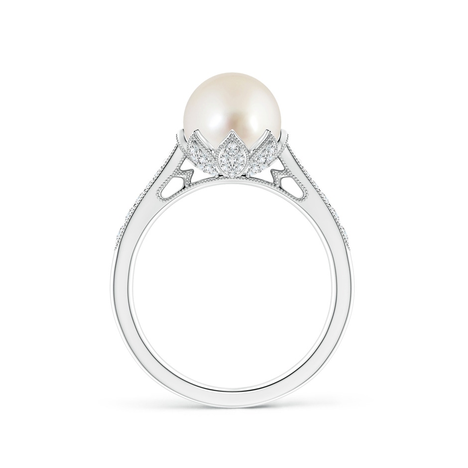 8mm AAAA Vintage Style South Sea Pearl Ring in P950 Platinum side 199