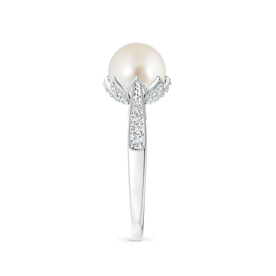 8mm AAAA Vintage Style South Sea Pearl Ring in P950 Platinum side 299