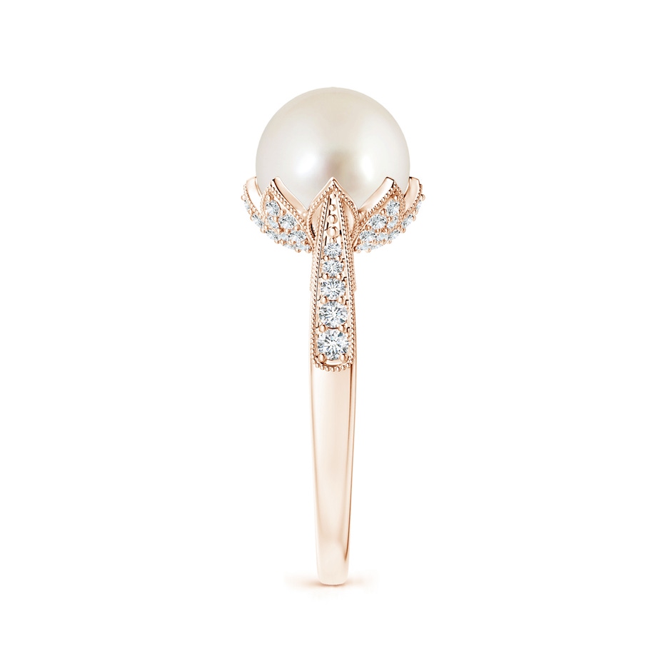 9mm AAAA Vintage Style South Sea Pearl Ring in Rose Gold side 299
