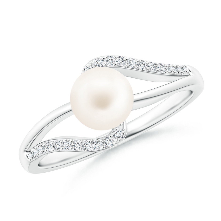 6mm AA Freshwater Pearl Ring with Bypass Shank in P950 Platinum 