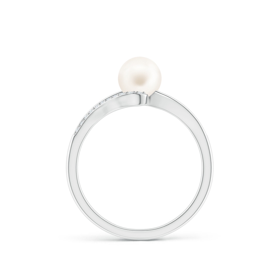 6mm AA Freshwater Pearl Ring with Bypass Shank in P950 Platinum side 1