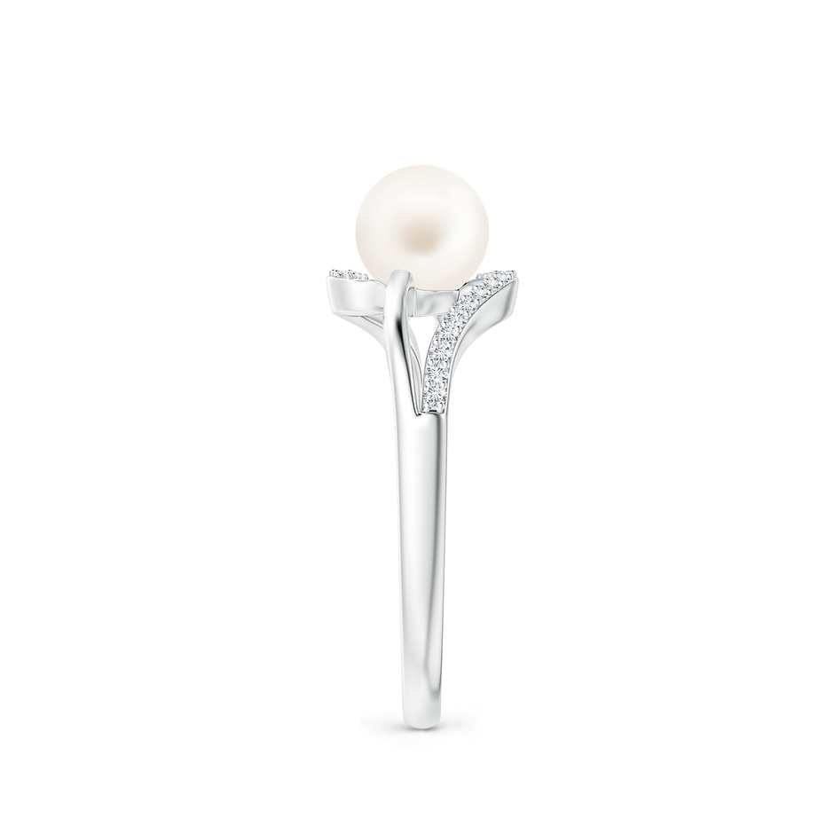 6mm AA Freshwater Pearl Ring with Bypass Shank in P950 Platinum side 2