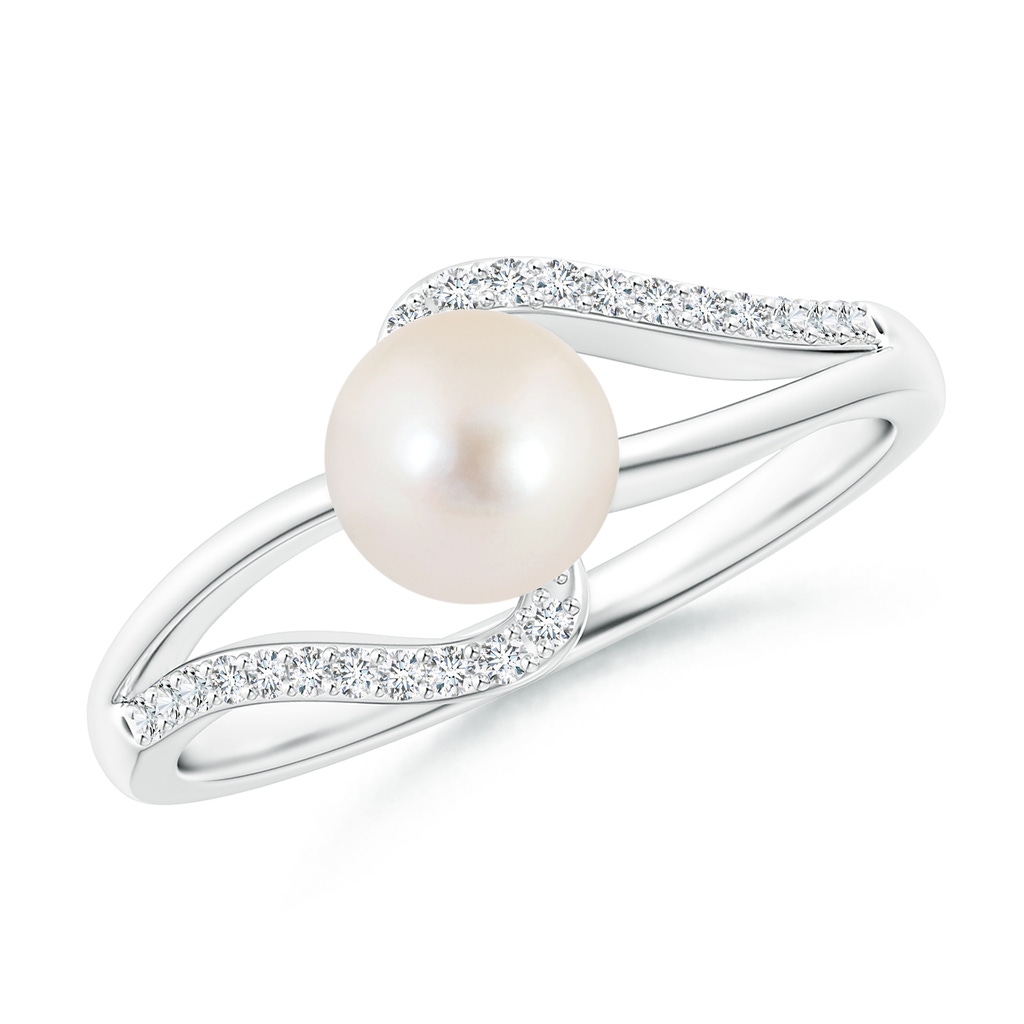 6mm AAAA Freshwater Pearl Ring with Bypass Shank in P950 Platinum