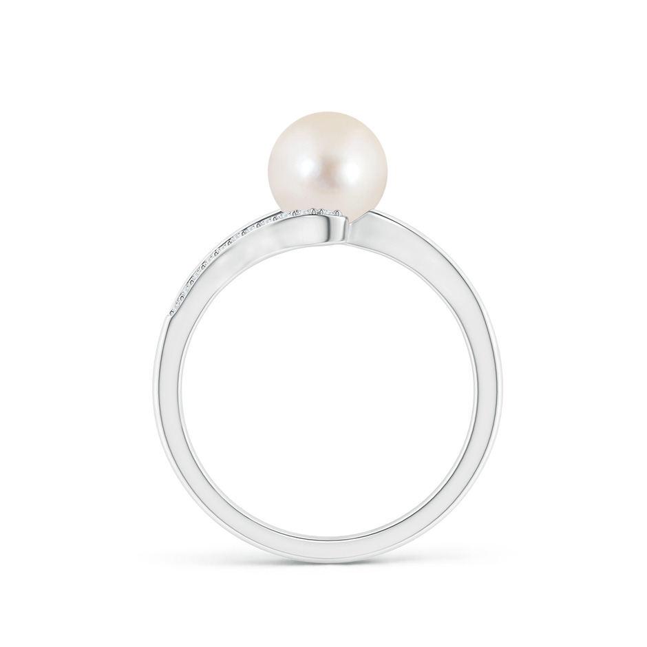 7mm AAAA Freshwater Pearl Ring with Bypass Shank in P950 Platinum side 1