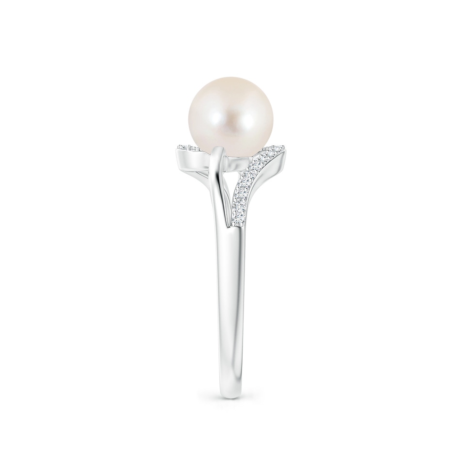 7mm AAAA Freshwater Pearl Ring with Bypass Shank in P950 Platinum side 2