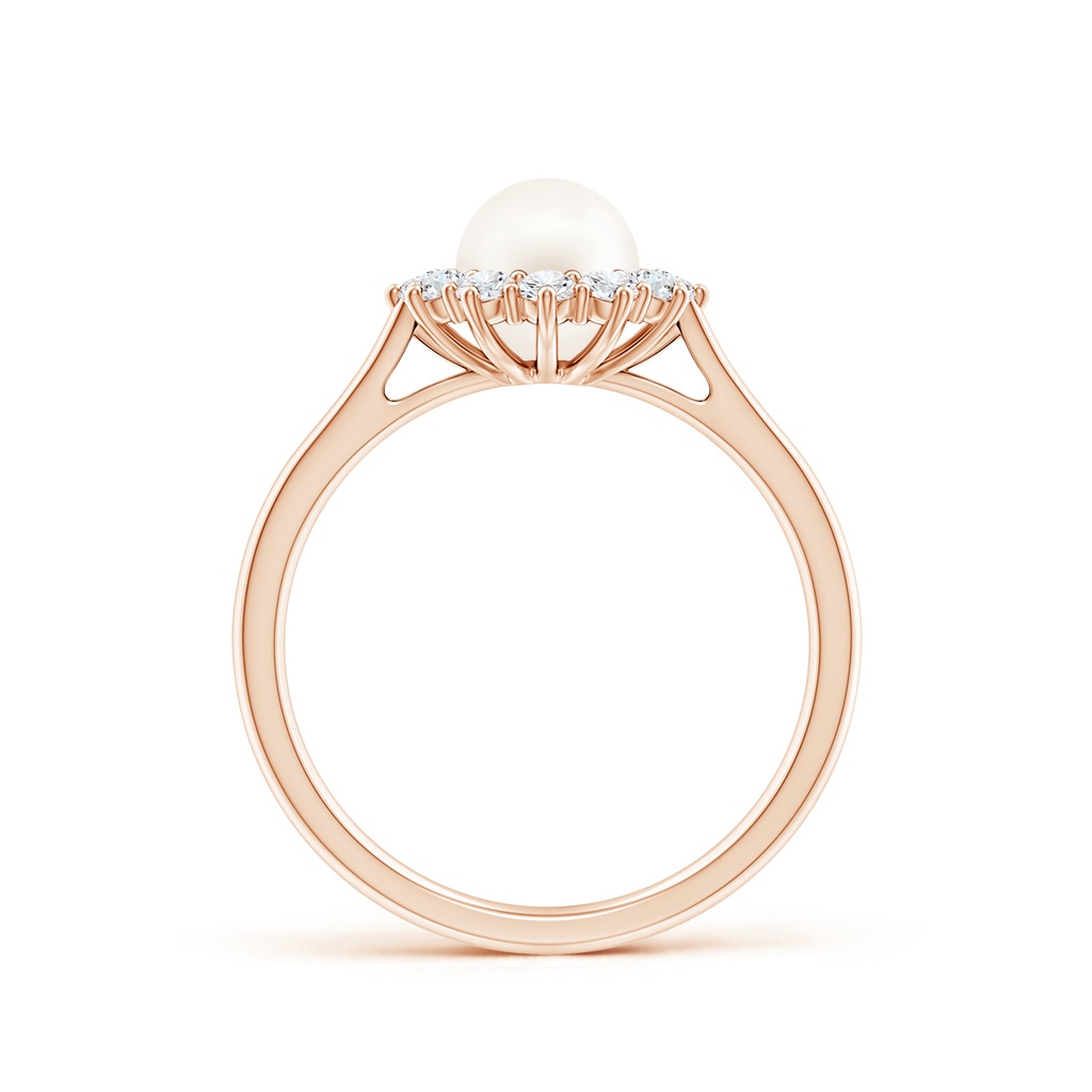 6mm AA Princess Diana Inspired Freshwater Pearl Ring in 9K Rose Gold - side 199