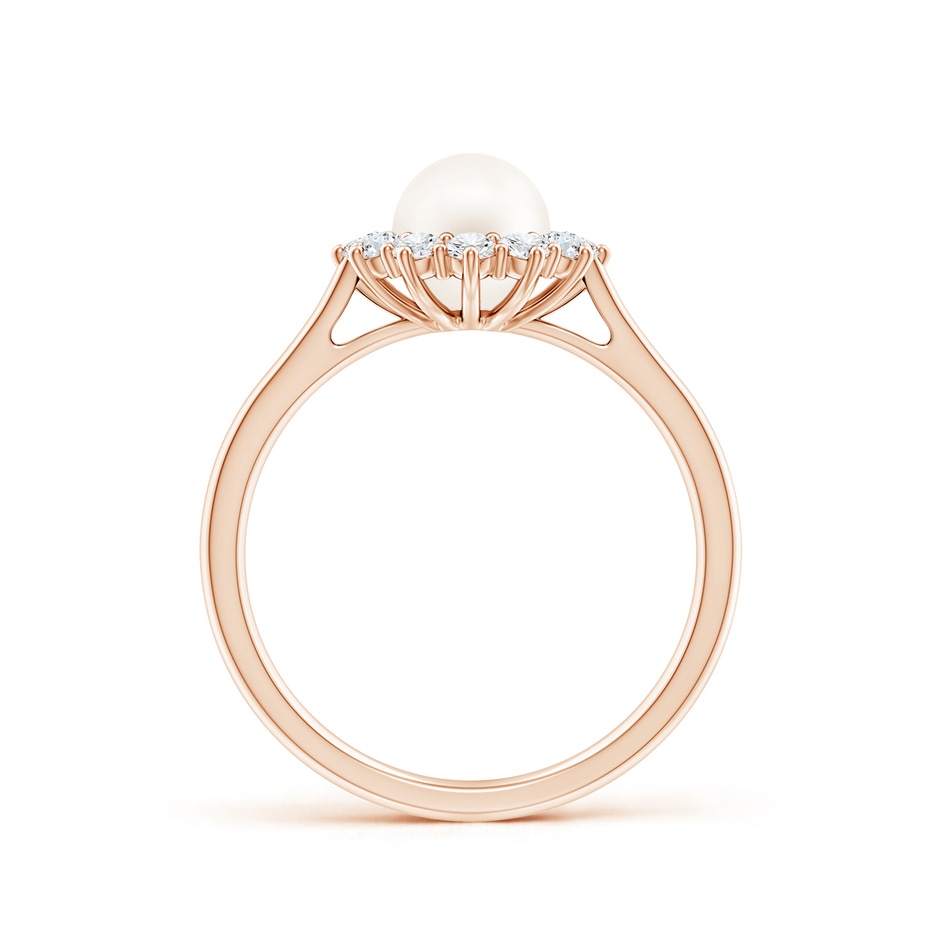 6mm AA Princess Diana Inspired Freshwater Pearl Ring in 9K Rose Gold side 199