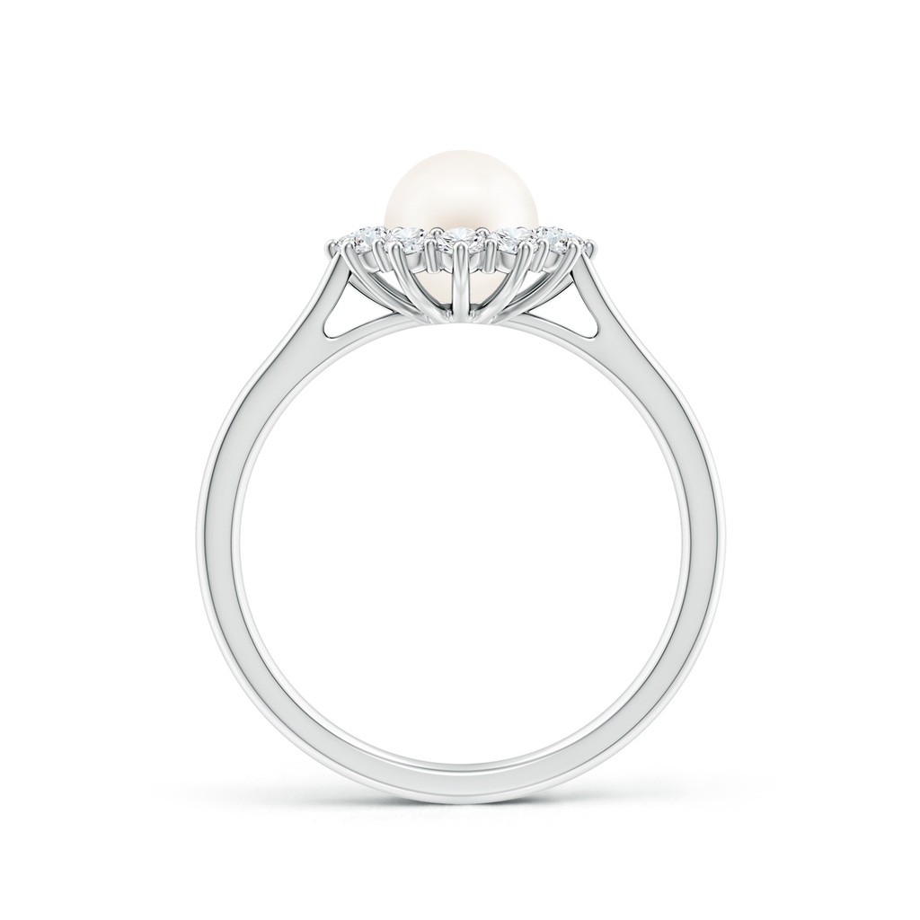 6mm AA Princess Diana Inspired Freshwater Pearl Ring in P950 Platinum - side 199