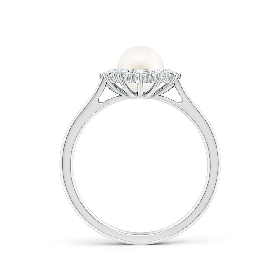 6mm AA Princess Diana Inspired Freshwater Pearl Ring in P950 Platinum side 199