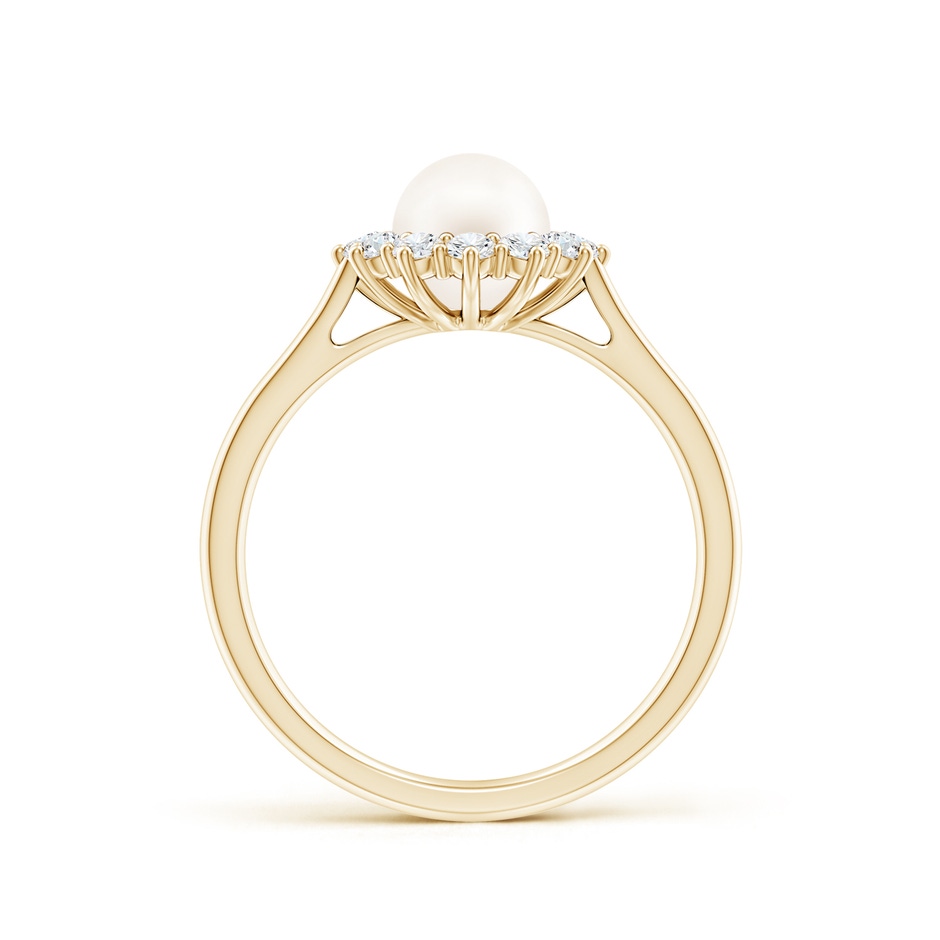 6mm AA Princess Diana Inspired Freshwater Pearl Ring in Yellow Gold side 199