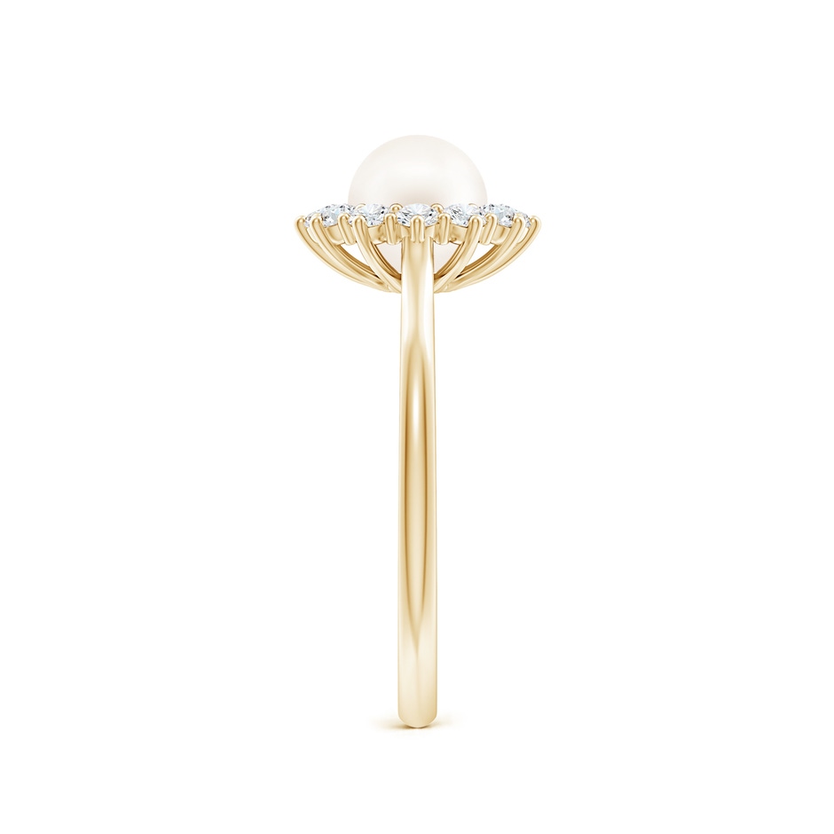6mm AA Princess Diana Inspired Freshwater Pearl Ring in Yellow Gold side 299