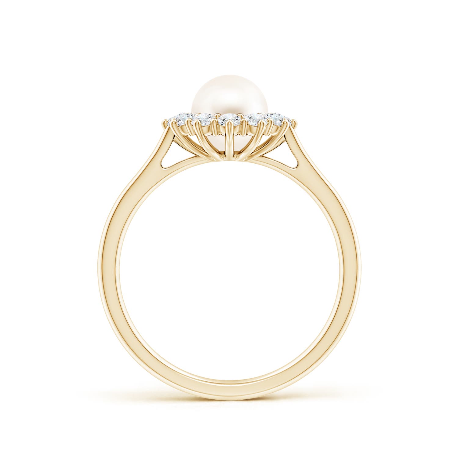 6mm AAA Princess Diana Inspired Freshwater Pearl Ring in 18K Yellow Gold