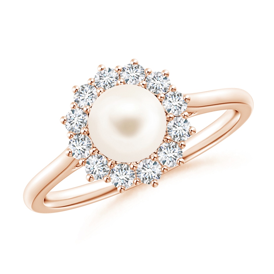 6mm AAA Princess Diana Inspired Freshwater Pearl Ring in Rose Gold 