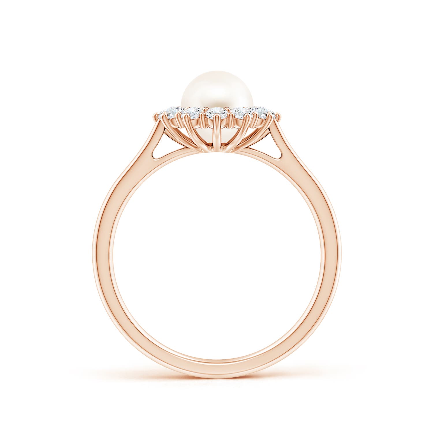 6mm AAA Princess Diana Inspired Freshwater Pearl Ring in Rose Gold