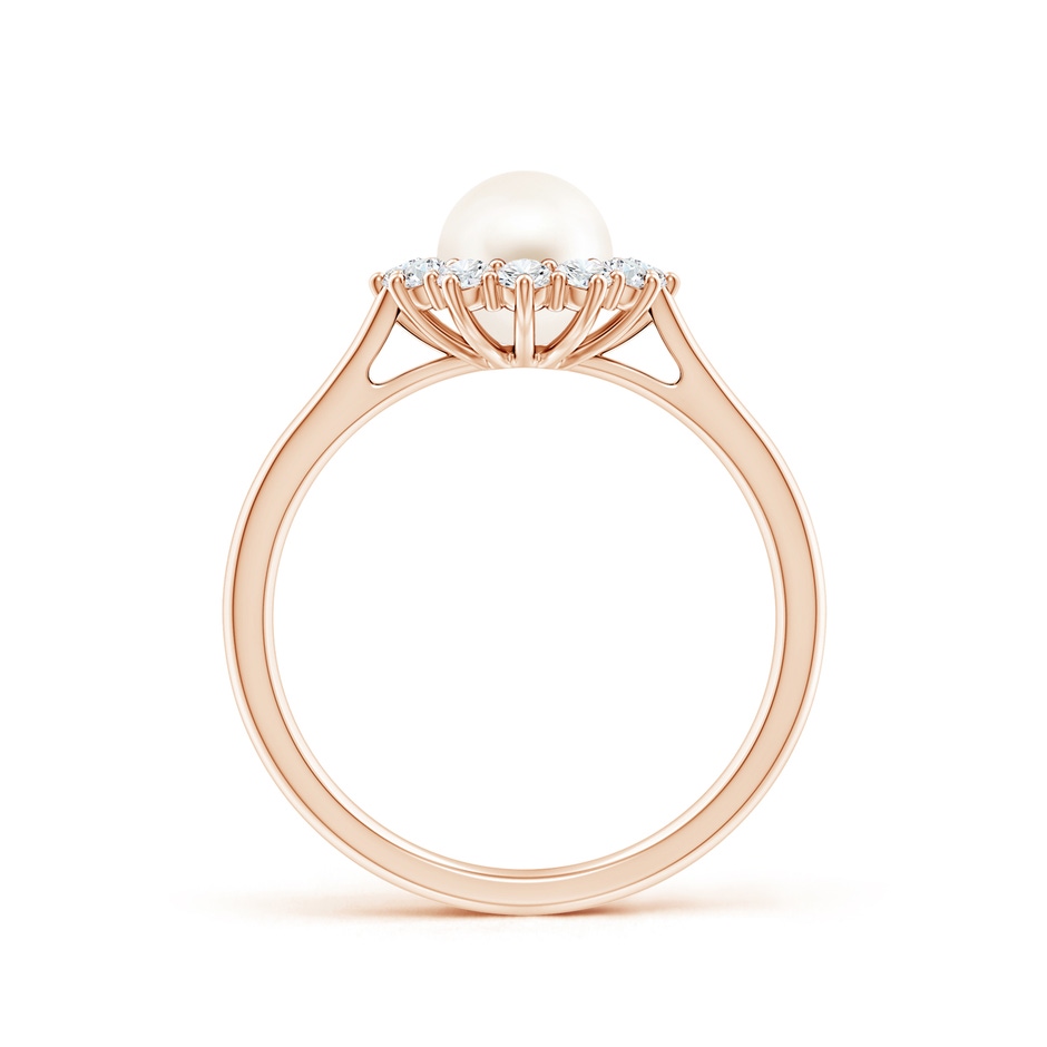 6mm AAA Princess Diana Inspired Freshwater Pearl Ring in Rose Gold side 199
