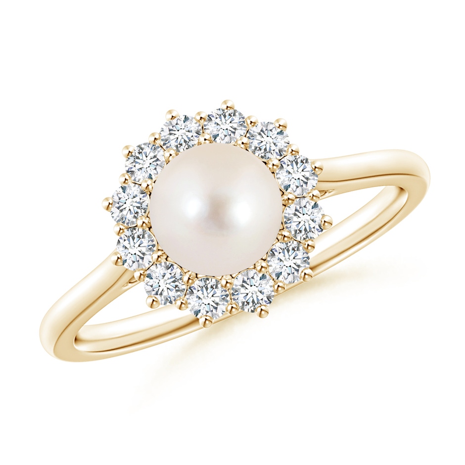 6mm AAAA Princess Diana Inspired Freshwater Pearl Ring in 9K Yellow Gold 