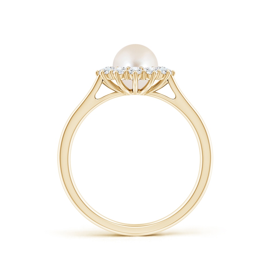 6mm AAAA Princess Diana Inspired Freshwater Pearl Ring in 9K Yellow Gold side 199