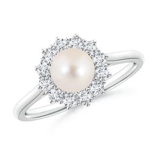 6mm AAAA Princess Diana Inspired Freshwater Pearl Ring in P950 Platinum
