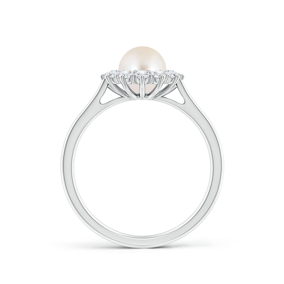 6mm AAAA Princess Diana Inspired Freshwater Pearl Ring in P950 Platinum side 199