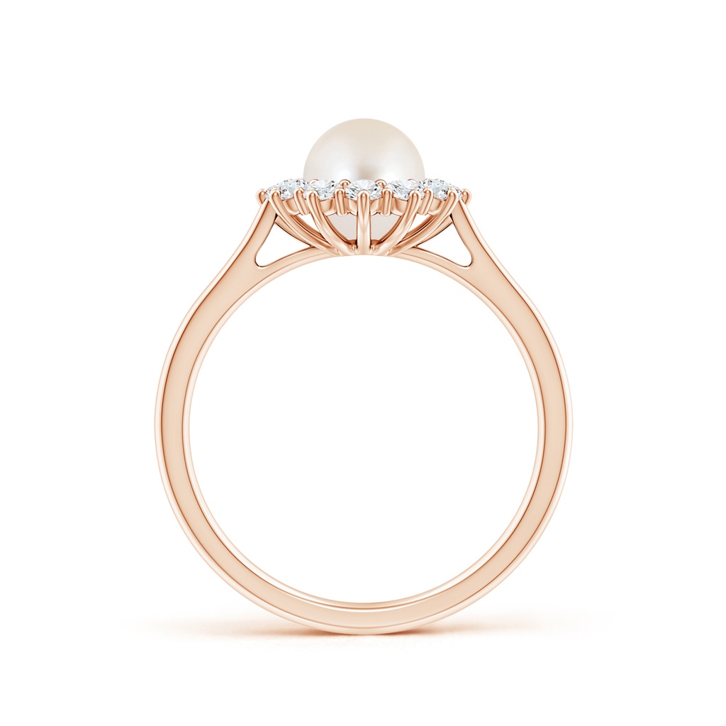6mm AAAA Princess Diana Inspired Freshwater Pearl Ring in Rose Gold - side 199