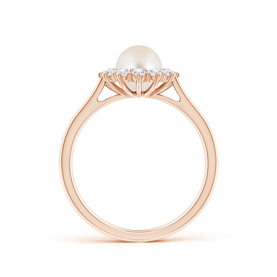 6mm AAAA Princess Diana Inspired Freshwater Pearl Ring in Rose Gold side 199