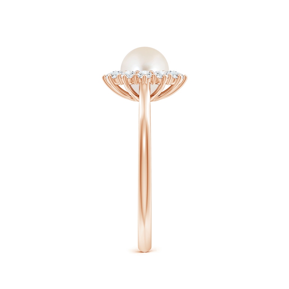 6mm AAAA Princess Diana Inspired Freshwater Pearl Ring in Rose Gold side 299