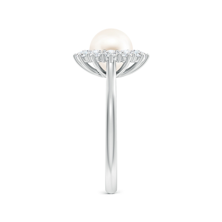 7mm AAA Princess Diana Inspired Freshwater Pearl Ring in P950 Platinum side 299